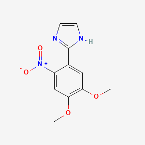 molecular formula C11H11N3O4 B12293081 2-(4,5-Dimethoxy-2-nitrophenyl)imidazole 
