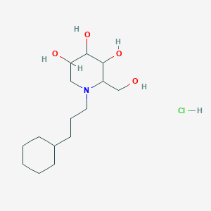 molecular formula C15H30ClNO4 B12293097 1-(3-Cyclohexylpropyl)-2-(hydroxymethyl)piperidine-3,4,5-triol;hydrochloride 