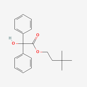molecular formula C20H24O3 B1229310 3,3-Dimethylbutyl alpha-hydroxy-alpha-phenylbenzeneacetate CAS No. 16032-05-6