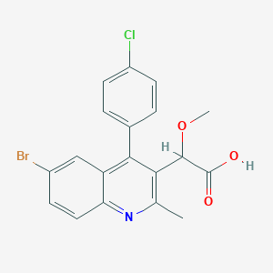 molecular formula C19H15BrClNO3 B12293103 2-[6-Bromo-4-(4-chlorophenyl)-2-methyl-3-quinolyl]-2-methoxy-acetic acid 