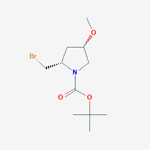 molecular formula C11H20BrNO3 B12293132 tert-Butyl (2S,4S)-2-(bromomethyl)-4-methoxypyrrolidine-1-carboxylate 