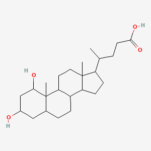 molecular formula C24H40O4 B12293133 4-(1,3-dihydroxy-10,13-dimethyl-2,3,4,5,6,7,8,9,11,12,14,15,16,17-tetradecahydro-1H-cyclopenta[a]phenanthren-17-yl)pentanoic acid 