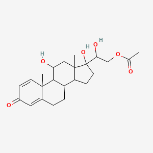 molecular formula C23H32O6 B12293142 21-Acetoxy-11beta,17alpha,20alpha-trihydroxypregna-1,4-dien-3-one 