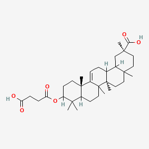 molecular formula C34H52O6 B1229316 (2S,6Ar,12aS)-10-(3-carboxypropanoyloxy)-2,4a,6a,6b,9,9,12a-heptamethyl-1,3,4,5,6,7,8,8a,10,11,12,14,14a,14b-tetradecahydropicene-2-carboxylic acid CAS No. 107990-93-2