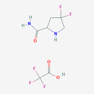 molecular formula C7H9F5N2O3 B12293185 4,4-Difluoropyrrolidine-2-carboxamide;2,2,2-trifluoroacetic acid 