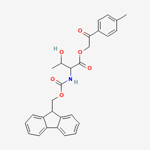 molecular formula C28H27NO6 B12293190 [2-(4-methylphenyl)-2-oxoethyl] 2-(9H-fluoren-9-ylmethoxycarbonylamino)-3-hydroxybutanoate 