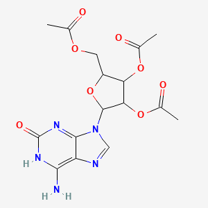 molecular formula C16H19N5O8 B12293198 [3,4-diacetyloxy-5-(6-amino-2-oxo-1H-purin-9-yl)oxolan-2-yl]methyl acetate 