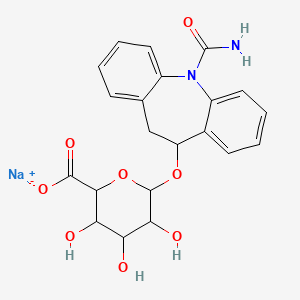 molecular formula C21H21N2NaO8 B12293212 Sodium;6-[(11-carbamoyl-5,6-dihydrobenzo[b][1]benzazepin-5-yl)oxy]-3,4,5-trihydroxyoxane-2-carboxylate 