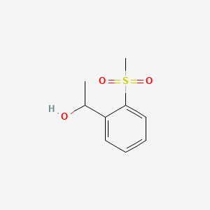 molecular formula C9H12O3S B12293269 alpha-Methyl-2-(methylsulfonyl)benzenemethanol 