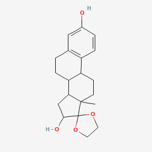 molecular formula C20H26O4 B12293278 13'-methylspiro[1,3-dioxolane-2,17'-7,8,9,11,12,14,15,16-octahydro-6H-cyclopenta[a]phenanthrene]-3',16'-diol 