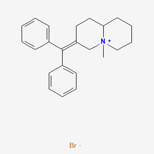 molecular formula C23H28BrN B12293284 trans-3-(Diphenylmethylene)octahydro-5-methyl-2H-quinolizinium bromide CAS No. 71731-56-1