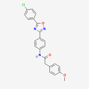 molecular formula C23H18ClN3O3 B1229329 N-[4-[5-(4-chlorophenyl)-1,2,4-oxadiazol-3-yl]phenyl]-2-(4-methoxyphenyl)acetamide 