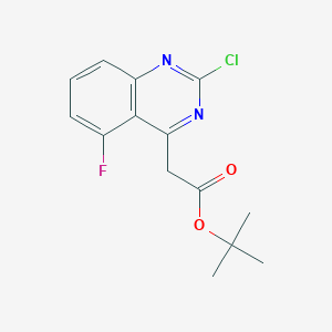 molecular formula C14H14ClFN2O2 B12293328 tert-Butyl 2-Chloro-5-fluoroquinazoline-4-acetate 