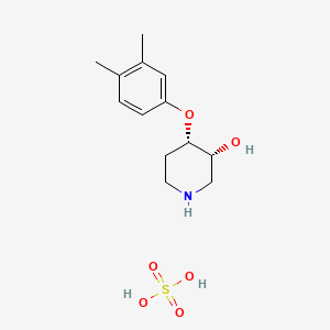 molecular formula C13H21NO6S B12293374 (3R,4S)-4-(3,4-dimethylphenoxy)piperidin-3-ol; sulfuric acid 