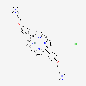 molecular formula C44H50ClN6O2+ B12293397 trimethyl-[3-[4-[15-[4-[3-(trimethylazaniumyl)propoxy]phenyl]-21,23-dihydroporphyrin-5-yl]phenoxy]propyl]azanium;chloride 