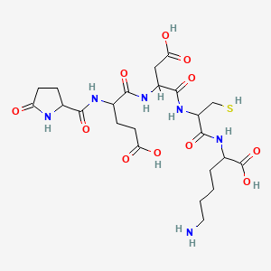 molecular formula C23H36N6O11S B12293401 H-DL-Pyr-DL-Glu-DL-Asp-DL-Cys-DL-Lys-OH 