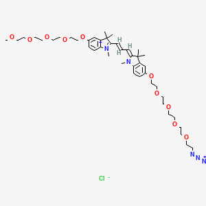 molecular formula C44H66ClN5O10 B12293403 2-[(E,3Z)-3-[5-[2-[2-[2-[2-(2-azidoethoxy)ethoxy]ethoxy]ethoxy]ethoxy]-1,3,3-trimethylindol-2-ylidene]prop-1-enyl]-5-[2-[2-[2-(2-methoxyethoxy)ethoxy]ethoxy]ethoxy]-1,3,3-trimethylindol-1-ium;chloride 