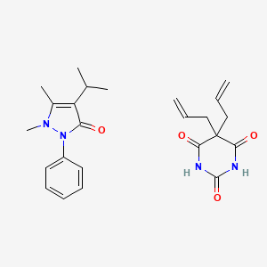 molecular formula C24H30N4O4 B1229356 5,5-Bis(prop-2-enyl)-1,3-diazinane-2,4,6-trione;1,5-dimethyl-2-phenyl-4-propan-2-ylpyrazol-3-one CAS No. 34356-64-4