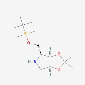 molecular formula C14H29NO3Si B122936 (3aR,4R,6aS)-4-{[(tert-butyldimethylsilyl)oxy]methyl}-2,2-dimethyl-hexahydro-[1,3]dioxolo[4,5-c]pyrrole CAS No. 153172-31-7