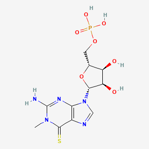 molecular formula C11H16N5O7PS B1229360 [(2R,3S,4R,5R)-5-(2-amino-1-methyl-6-sulfanylidenepurin-9-yl)-3,4-dihydroxyoxolan-2-yl]methyl dihydrogen phosphate CAS No. 65256-79-3