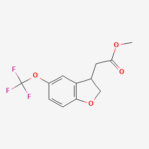 molecular formula C12H11F3O4 B12293612 Methyl 5-(Trifluoromethoxy)-2,3-dihydrobenzofuran-3-acetate 