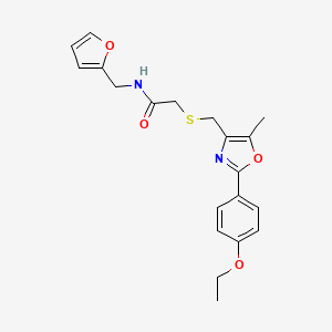 molecular formula C20H22N2O4S B1229373 2-[[2-(4-ethoxyphenyl)-5-methyl-4-oxazolyl]methylthio]-N-(2-furanylmethyl)acetamide 