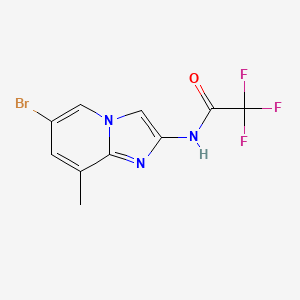 molecular formula C10H7BrF3N3O B12293739 N-(6-Bromo-8-methylimidazo[1,2-a]pyridin-2-yl)-2,2,2-trifluoroacetamide 