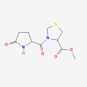 molecular formula C10H14N2O4S B12293753 Methyl 3-(5-oxopyrrolidine-2-carbonyl)thiazolidine-4-carboxylate 
