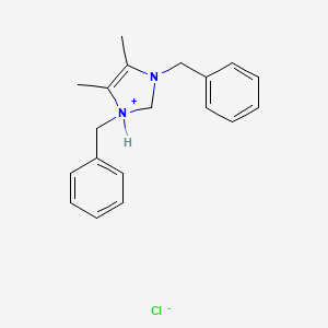 molecular formula C19H23ClN2 B12293800 1H-Imidazolium, 4,5-dimethyl-1,3-bis(phenylmethyl)-, chloride 