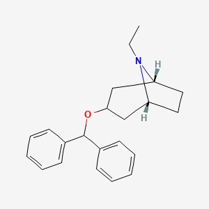 molecular formula C22H27NO B12293908 8-Azabicyclo[3.2.1]octane,3-(diphenylmethoxy)-8-ethyl-, (3-endo)- 
