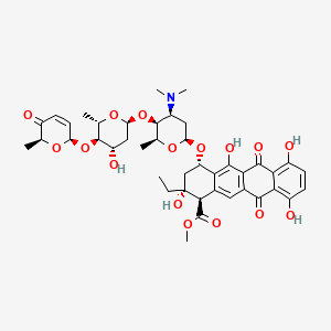 molecular formula C42H51NO16 B12293932 1-Naphthacenecarboxylicacid,2-ethyl-1,2,3,4,6,11-hexahydro-2,5,7,10-tetrahydroxy-6,11-dioxo-4-[[2,3,6-trideoxy-4-O-[2,6-dideoxy-4-O-[(2R,6S)-5,6-dihydro-6-methyl-5-oxo-2H-pyran-2-yl]-a-L-lyxo-hexopyranosyl]-3-(dimethylamino)-a-L-lyxo-hexopyranosyl]oxy]-,m 