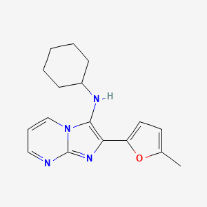 molecular formula C17H20N4O B1229395 N-cyclohexyl-2-(5-methyl-2-furanyl)-3-imidazo[1,2-a]pyrimidinamine 