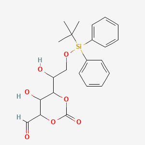 molecular formula C23H28O7Si B12293969 D-arabino-Hex-5-enitol, 2,6-anhydro-5-deoxy-1-O-[(1,1-dimethylethyl)diphenylsilyl]-, cyclic 3,4-carbonate 