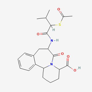 molecular formula C22H28N2O5S B12294005 7-[2-(Acetylsulfanyl)-3-methylbutanamido]-6-oxo-1,2,3,4,6,7,8,12b-octahydropyrido[2,1-a][2]benzazepine-4-carboxylic acid 