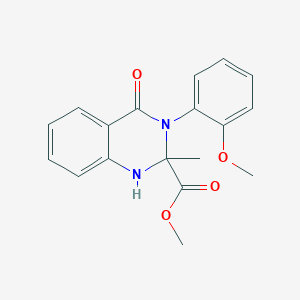 molecular formula C18H18N2O4 B1229404 methyl 3-(2-methoxyphenyl)-2-methyl-4-oxo-1,2,3,4-tetrahydroquinazoline-2-carboxylate 