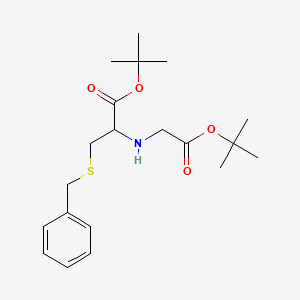 molecular formula C20H31NO4S B12294045 Tert-butyl 3-benzylsulfanyl-2-[[2-[(2-methylpropan-2-yl)oxy]-2-oxoethyl]amino]propanoate 