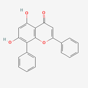 molecular formula C21H14O4 B12294106 5,7-Dihydroxy-2,8-diphenyl-4H-1-benzopyran-4-one CAS No. 190973-06-9