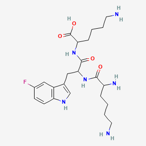 molecular formula C23H35FN6O4 B12294123 6-amino-2-[[2-(2,6-diaminohexanoylamino)-3-(5-fluoro-1H-indol-3-yl)propanoyl]amino]hexanoic acid 
