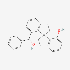 molecular formula C24H22O2 B12294132 4-[hydroxy(phenyl)methyl]-3,3'-spirobi[1,2-dihydroindene]-4'-ol 