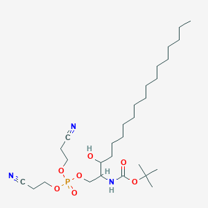 molecular formula C29H54N3O7P B12294150 tert-butyl N-[1-[bis(2-cyanoethoxy)phosphoryloxy]-3-hydroxyoctadecan-2-yl]carbamate 