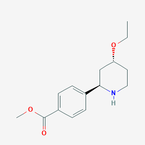 molecular formula C15H21NO3 B12294241 Methyl 4-[trans-4-ethoxy-2-piperidyl]benzoate 