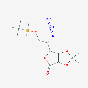 molecular formula C15H27N3O5Si B12294256 6-[1-azido-2-[tert-butyl(dimethyl)silyl]oxyethyl]-2,2-dimethyl-6,6a-dihydro-3aH-furo[3,4-d][1,3]dioxol-4-one 
