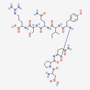 molecular formula C43H67N13O15 B12294322 Aspartyl-prolyl-glutaminyl-tyrosyl-isoleucyl-glutaminyl-seryl-arginine 