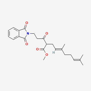 molecular formula C24H29NO5 B12294366 methyl (E)-2-(3-(1,3-dioxoisoindolin-2-yl)propanoyl)-5,9-dimethyldeca-4,8-dienoate 