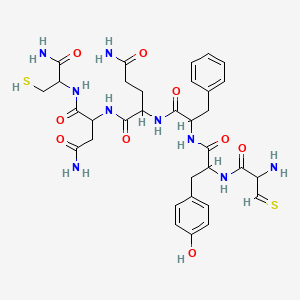 molecular formula C33H43N9O9S2 B12294377 H-DL-Gly(thioformyl)(thioformyl)-DL-Tyr-DL-Phe-DL-Gln-DL-Asn-DL-Cys-NH2 