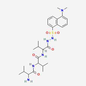 molecular formula C27H42N6O5S B12294385 2-amino-N-[1-[[1-[2-[5-(dimethylamino)naphthalen-1-yl]sulfonylhydrazinyl]-3-methyl-1-oxobutan-2-yl]amino]-3-methyl-1-oxobutan-2-yl]-3-methylbutanamide 