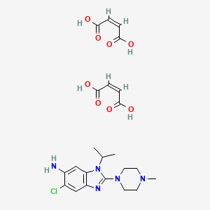 molecular formula C23H30ClN5O8 B12294389 (Z)-but-2-enedioic acid;6-chloro-2-(4-methylpiperazin-1-yl)-3-propan-2-ylbenzimidazol-5-amine 