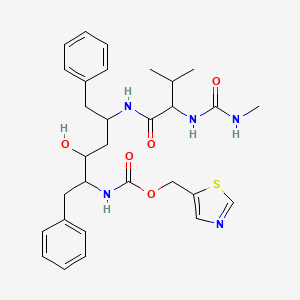 molecular formula C30H39N5O5S B12294403 1,3-thiazol-5-ylmethyl N-[3-hydroxy-5-[[3-methyl-2-(methylcarbamoylamino)butanoyl]amino]-1,6-diphenylhexan-2-yl]carbamate 