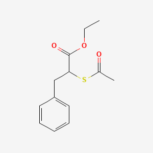 molecular formula C13H16O3S B12294411 Ethyl 2-acetylsulfanyl-3-phenylpropanoate 