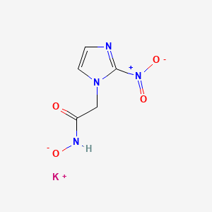 molecular formula C5H5KN4O4 B1229442 1H-Imidazole-1-acetamide, N-hydroxy-2-nitro-, monopotassium salt CAS No. 120399-17-9